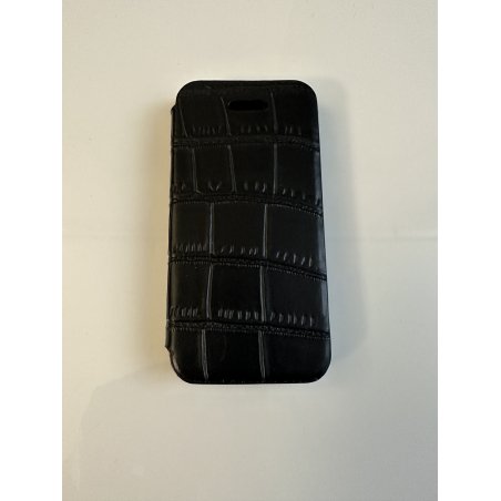 MAGNIFIQUE ETUI RABAT NOIR AVEC MIROIR IPHONE 5 / 5S / SE